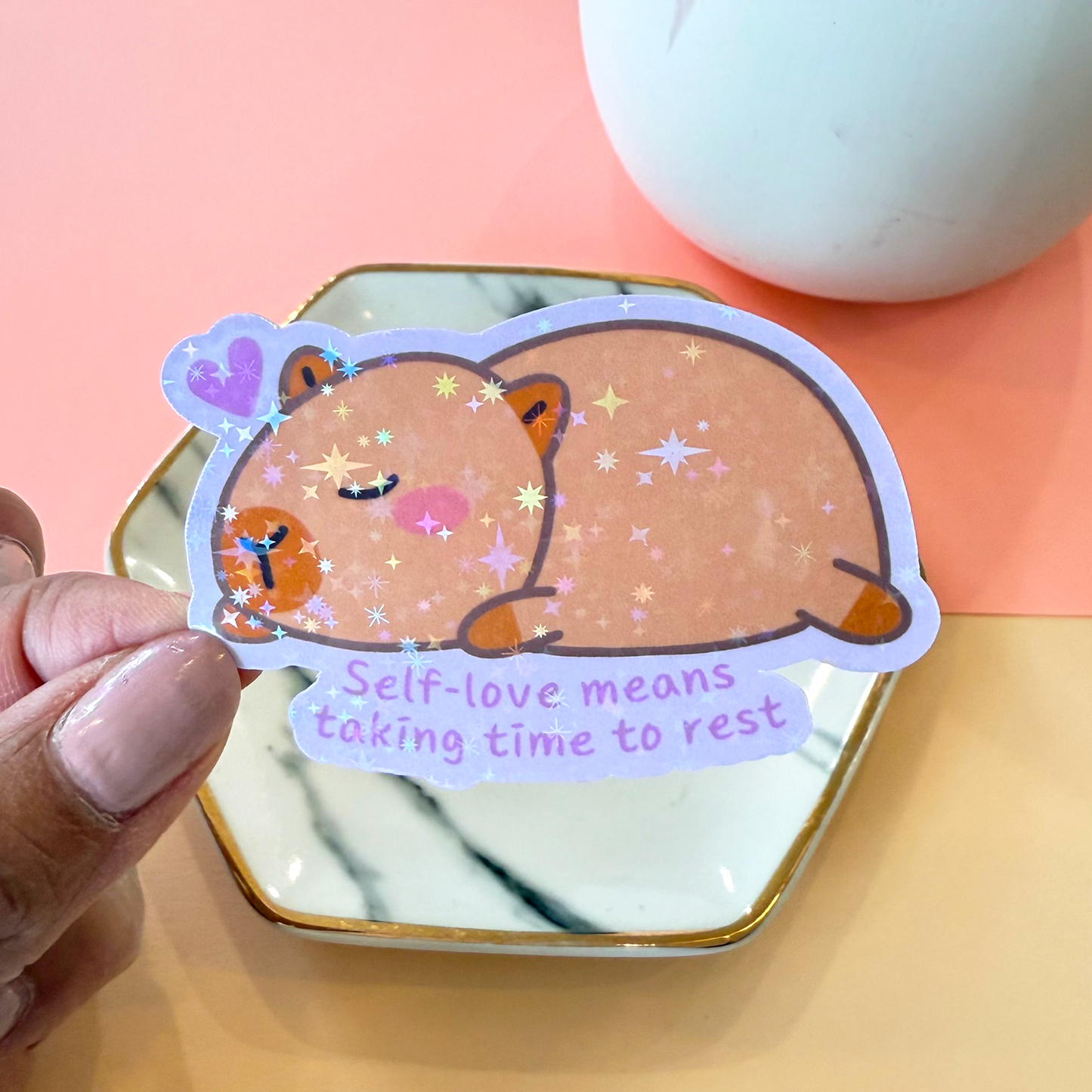 Self-Love Capybara Sticker