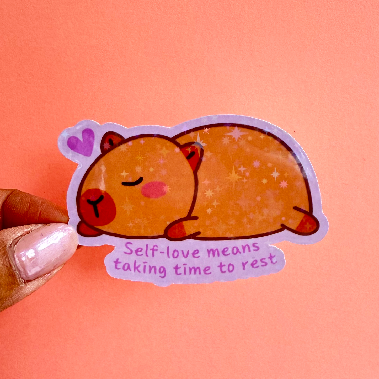 Self-Love Capybara Sticker
