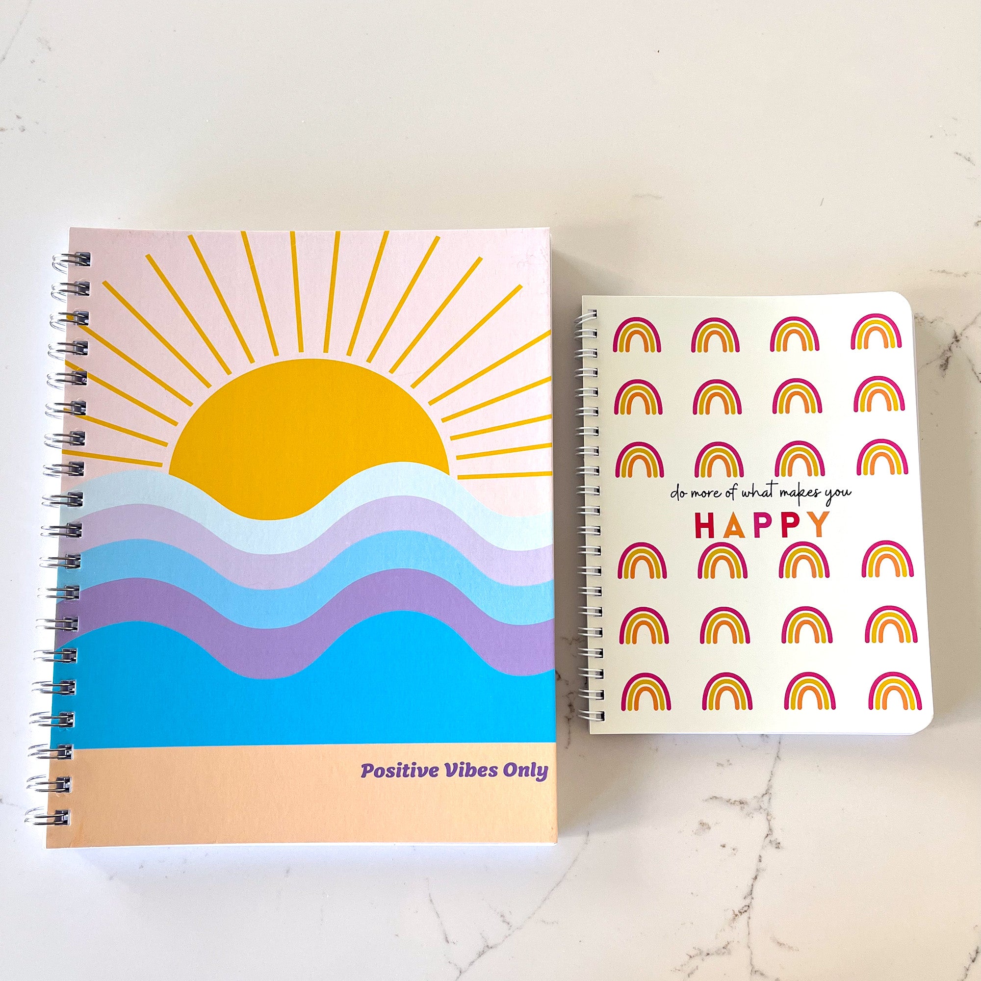 Rainbows and sunshine gift set side by side