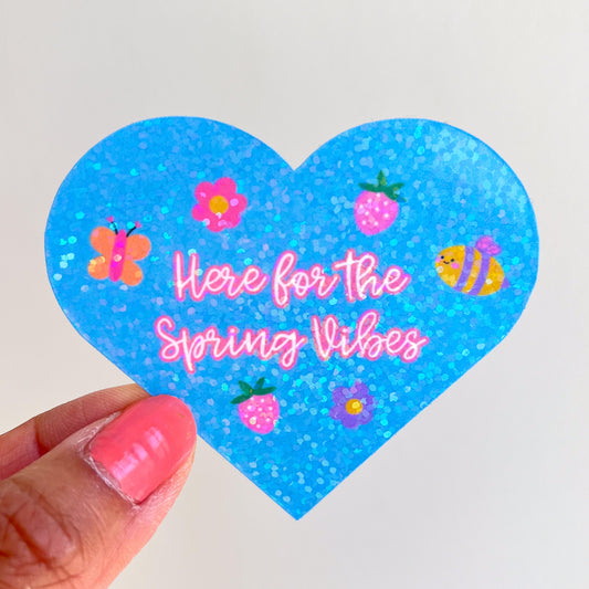Here for the spring vibes sticker from My Rainbow Journal