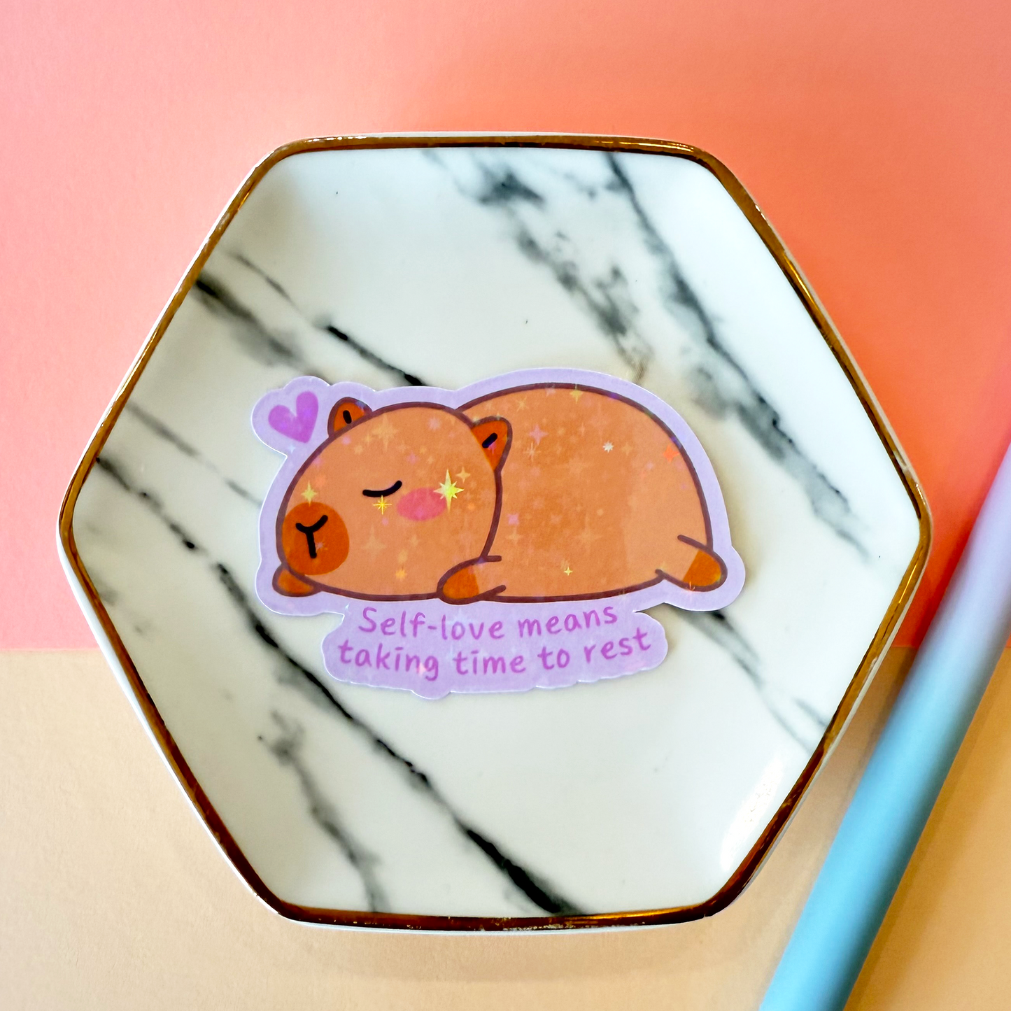 Self-Love Capybara Sticker