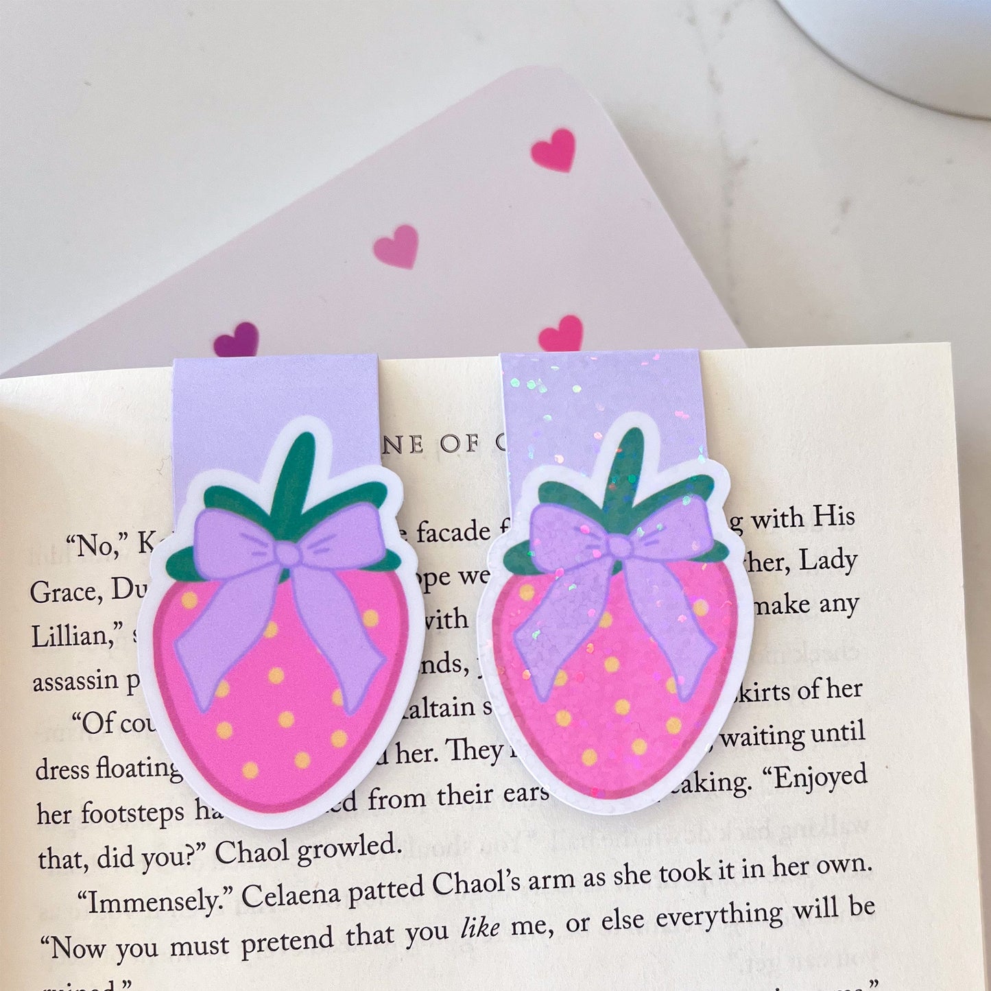 Coquette Strawberry Bookmark