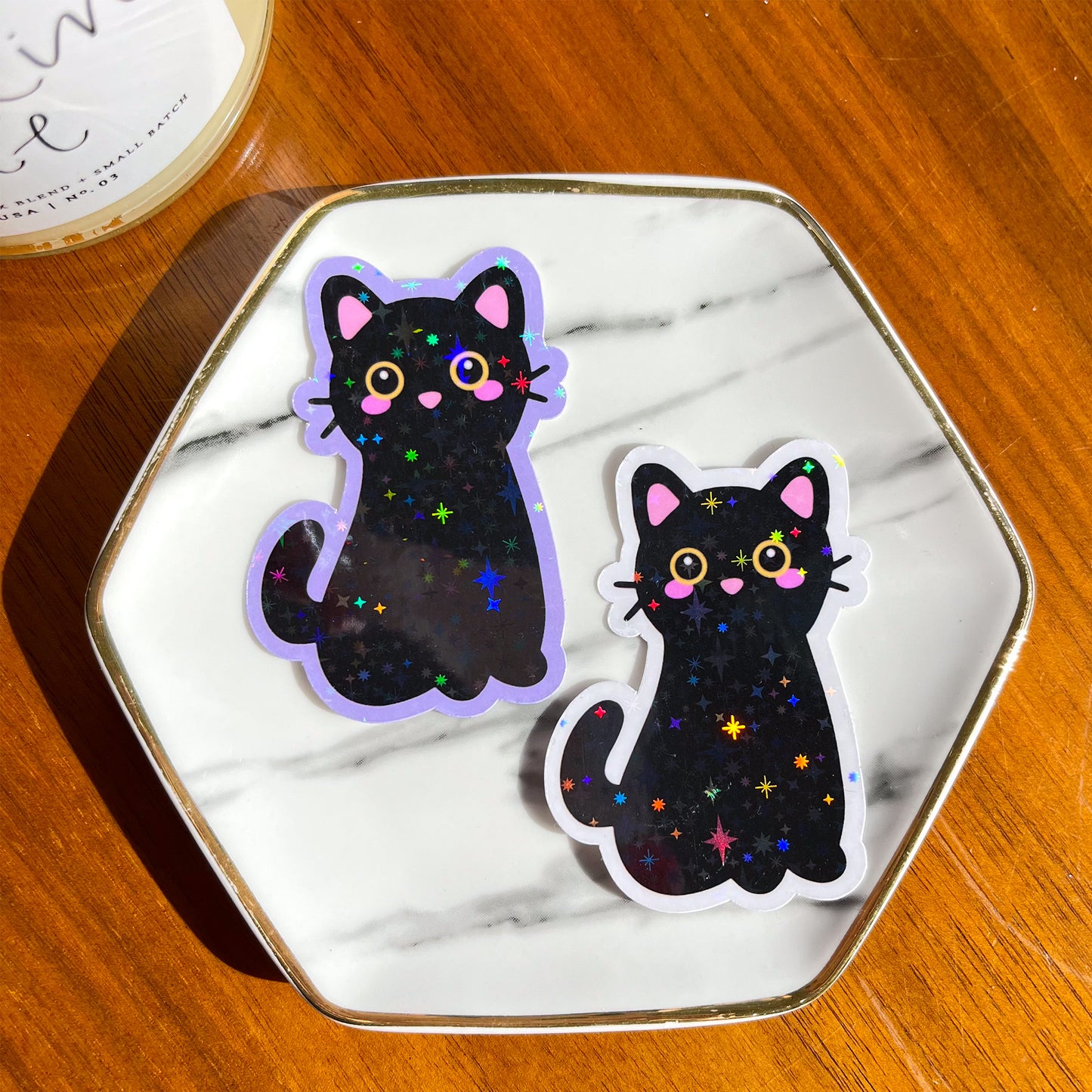 Black Cat Holographic Sticker