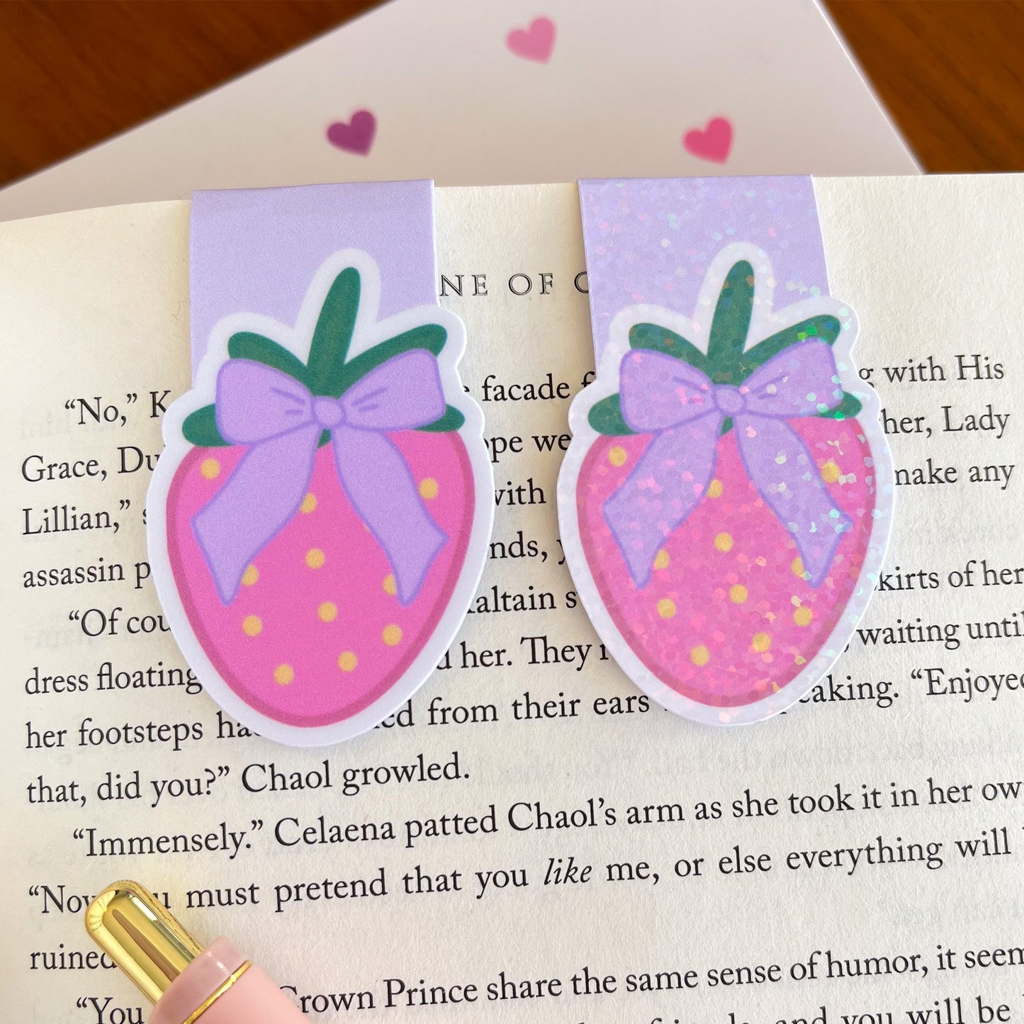 Coquette Strawberry Bookmark