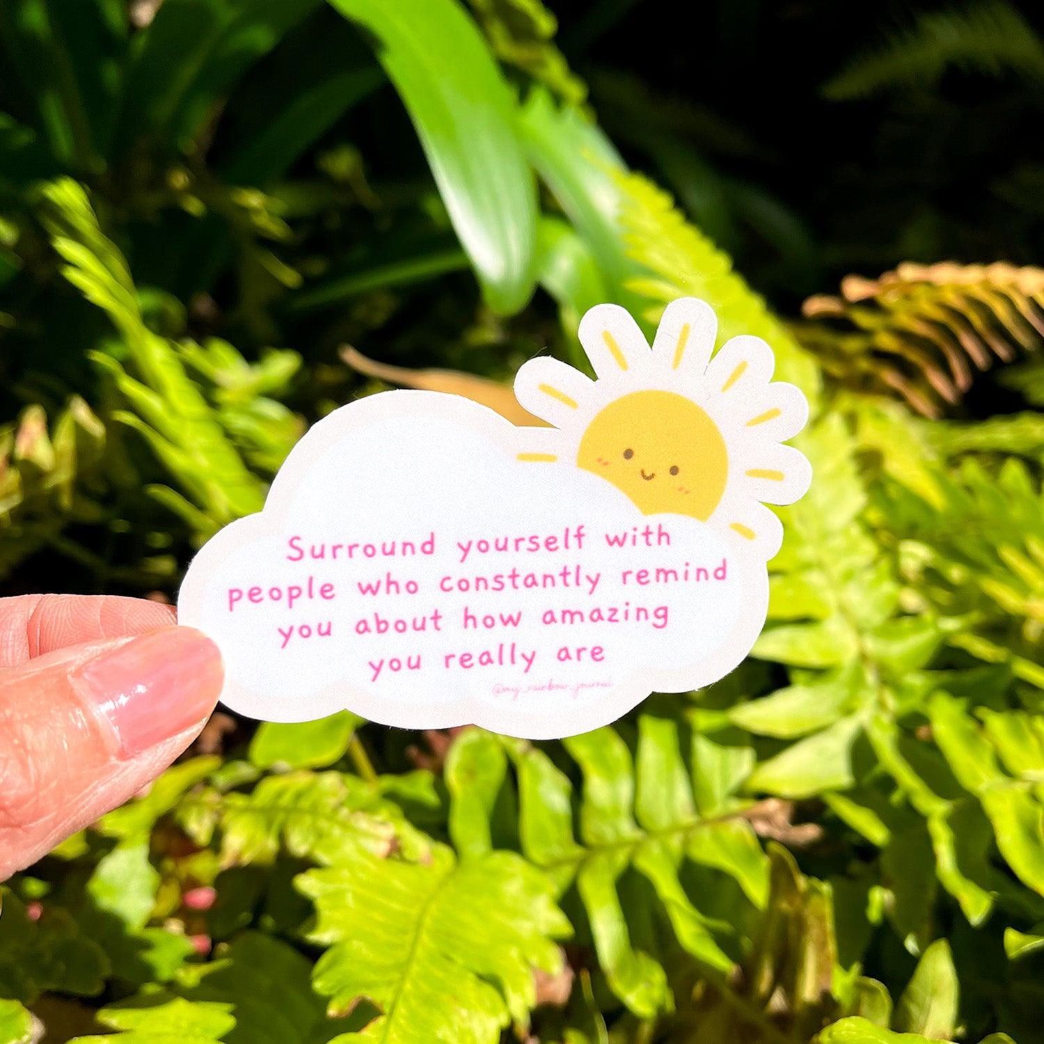 Positive Sun Sticker outside